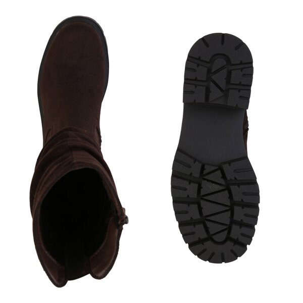 Stiefelparadies Damen Klassische Stiefel In Braun