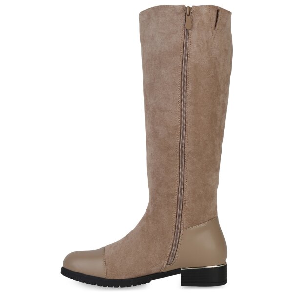 Stiefelparadies Damen Klassische Stiefel in Khaki
