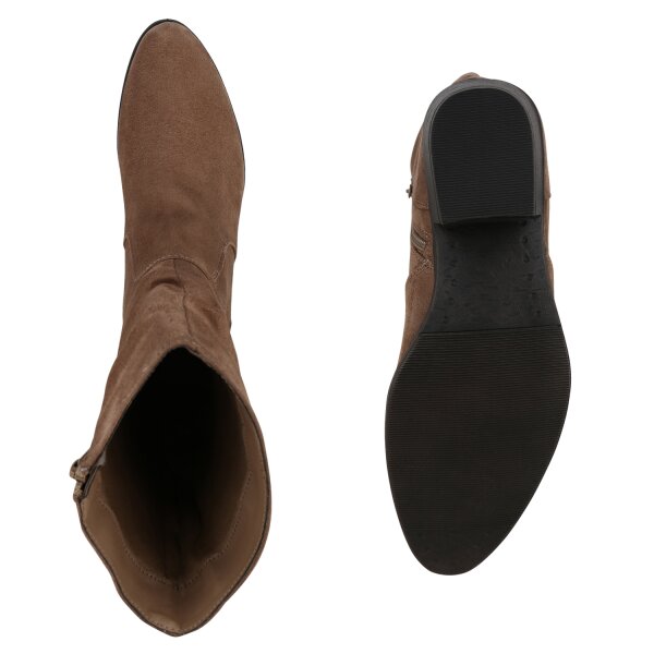 Stiefelparadies Damen Klassische Stiefel In Tan