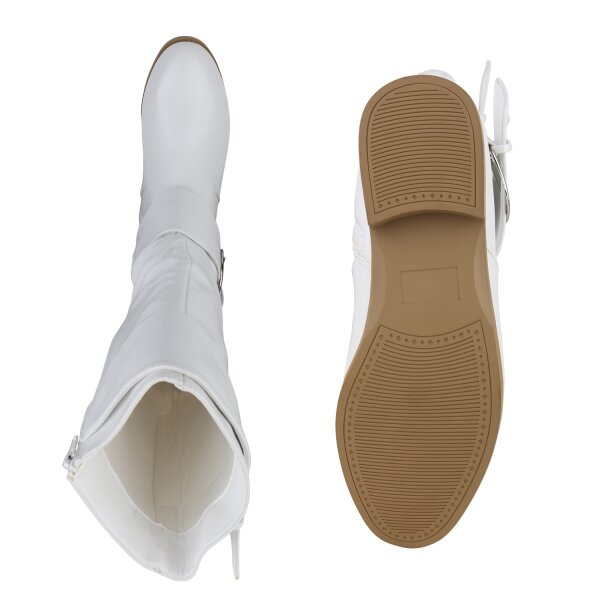 Stiefelparadies Damen Klassische Stiefel in Weiss