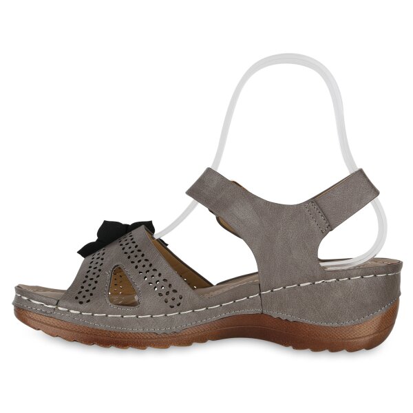 Stiefelparadies Damen Komfort Sandalen in Khaki