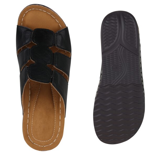 Stiefelparadies Damen Komfort Sandalen In Silber