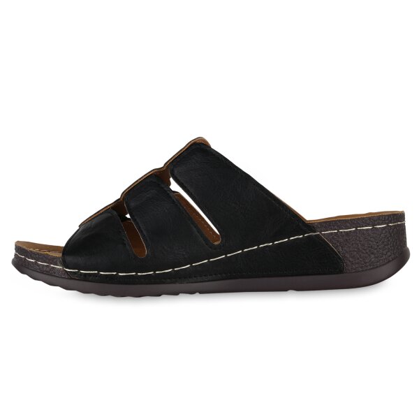 Stiefelparadies Damen Komfort Sandalen in Silber