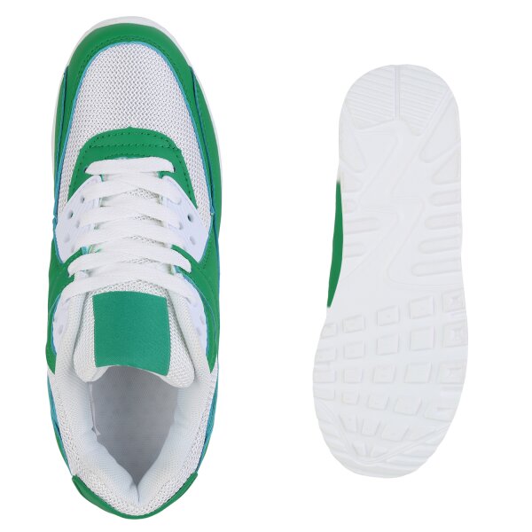 Stiefelparadies Damen Laufschuhe In Weiss Grün