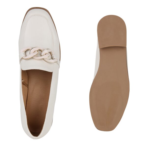 Stiefelparadies Damen Loafers In Creme
