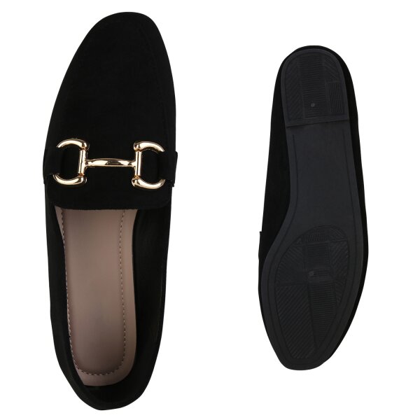 Stiefelparadies Damen Loafers In Schwarz