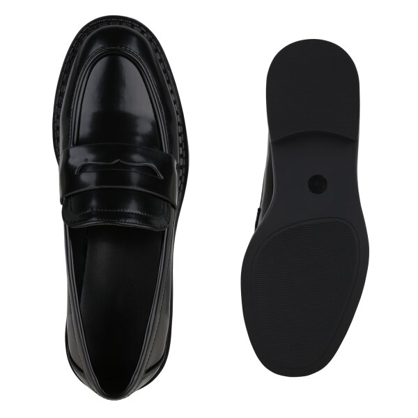 Stiefelparadies Damen Loafers In Schwarz