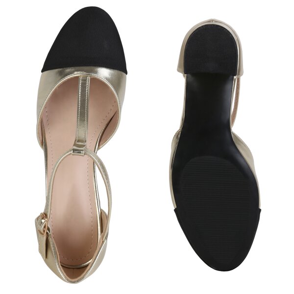 Stiefelparadies Damen Mary Janes In Gold