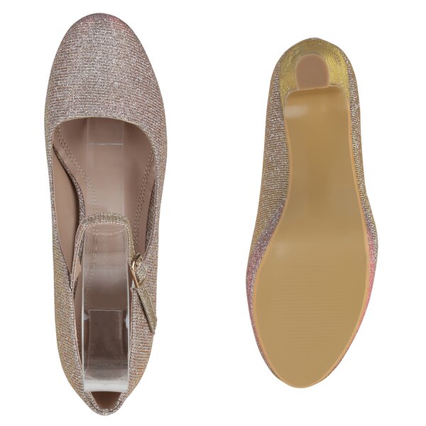 Stiefelparadies Damen Mary Janes In Rose Gold