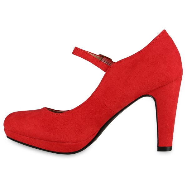 Stiefelparadies Damen Mary Janes in Rot