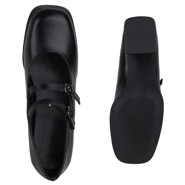 Stiefelparadies Damen Mary Janes In Schwarz