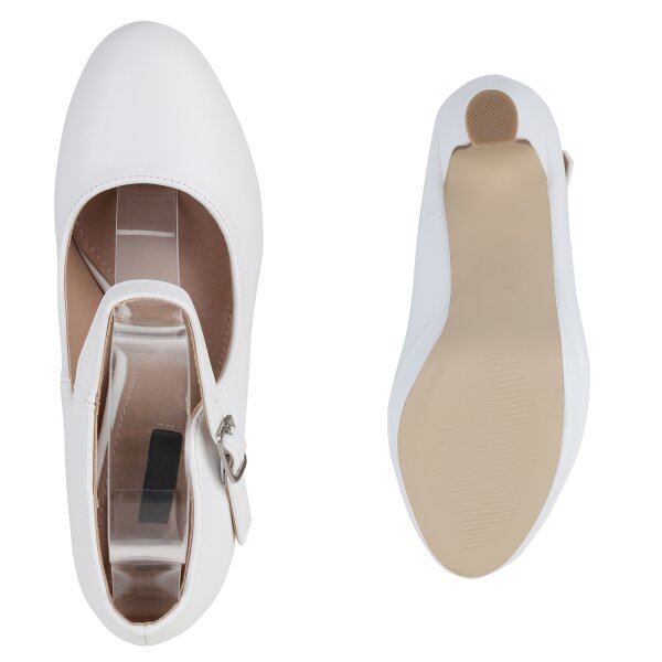 Stiefelparadies Damen Mary Janes In Weiss