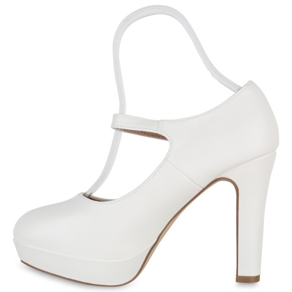 Stiefelparadies Damen Mary Janes in Weiss