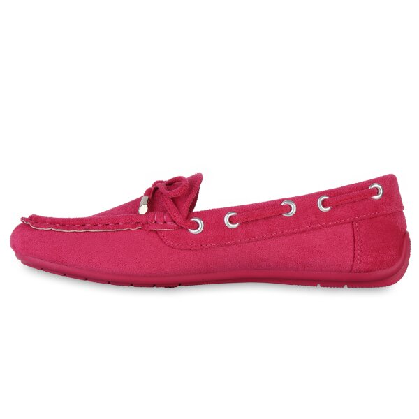 Stiefelparadies Damen Mokassins in Fuchsia