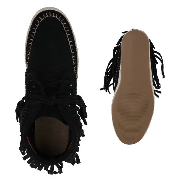 Stiefelparadies Damen Mokassins In Schwarz