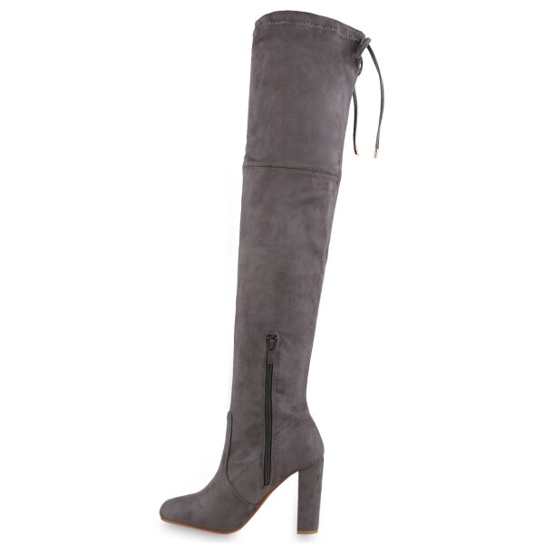 Stiefelparadies Damen Overknees in Grau
