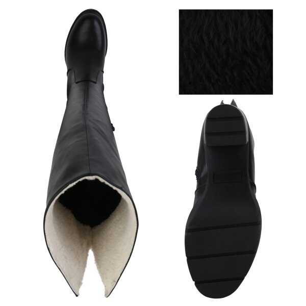 Stiefelparadies Damen Overknees In Schwarz