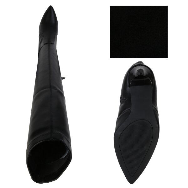 Stiefelparadies Damen Overknees In Schwarz