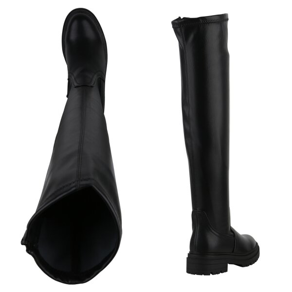 Stiefelparadies Damen Overknees In Schwarz