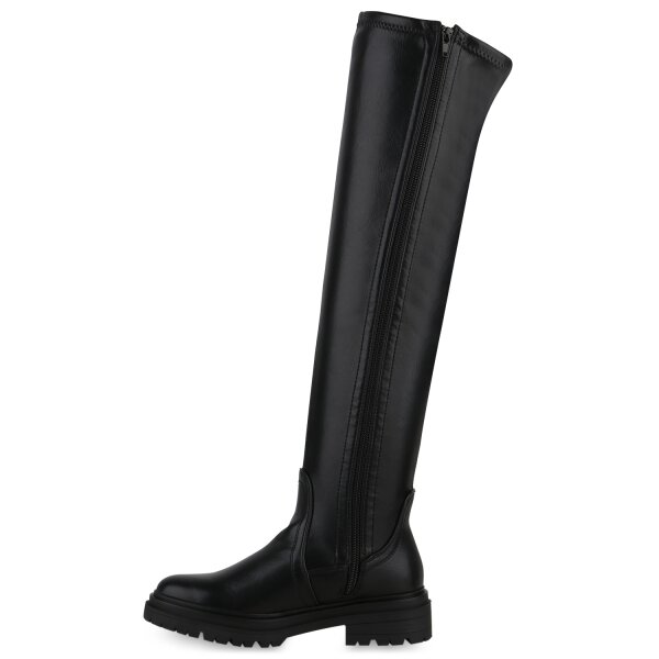 Stiefelparadies Damen Overknees in Schwarz