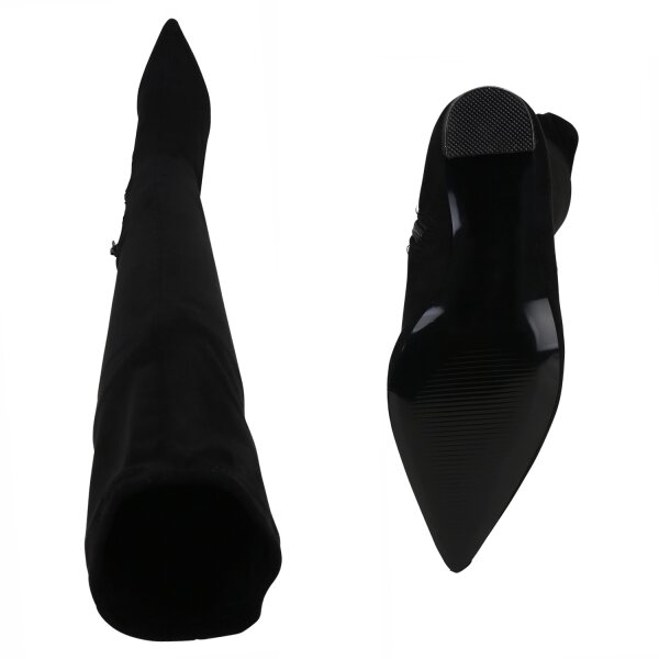 Stiefelparadies Damen Overknees In Schwarz