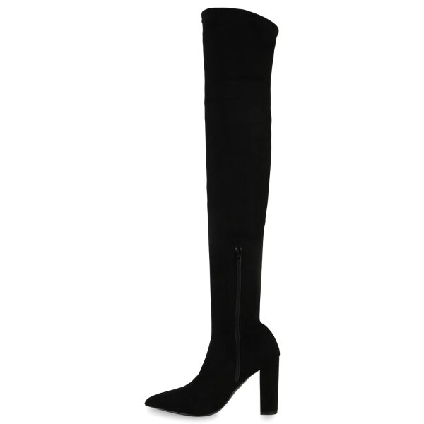 Stiefelparadies Damen Overknees in Schwarz