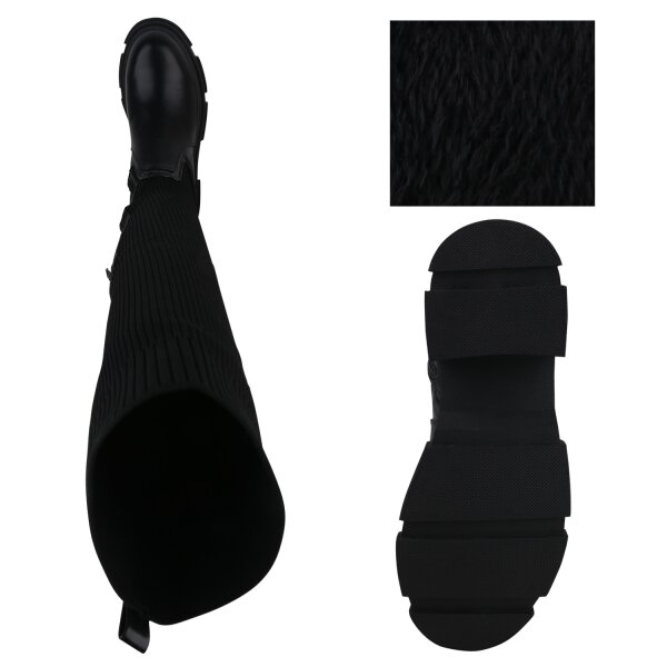 Stiefelparadies Damen Overknees In Schwarz