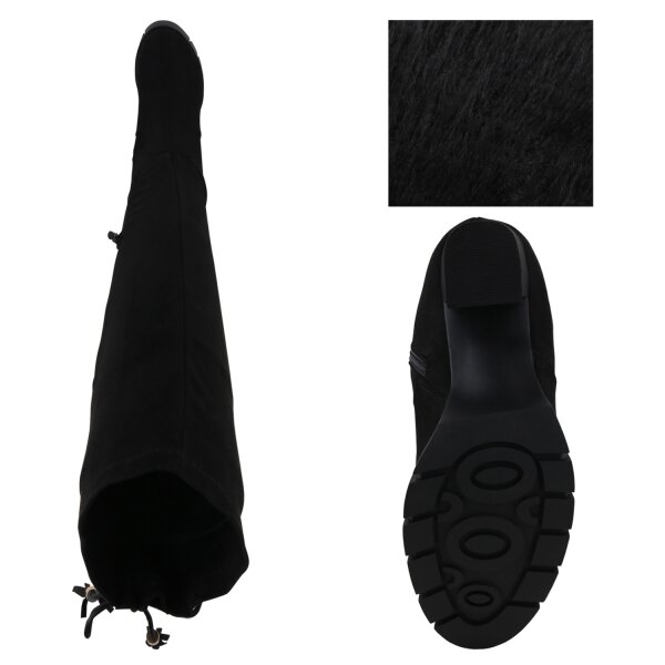 Stiefelparadies Damen Overknees In Schwarz