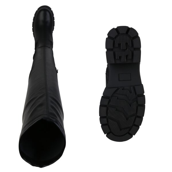 Stiefelparadies Damen Overknees In Schwarz
