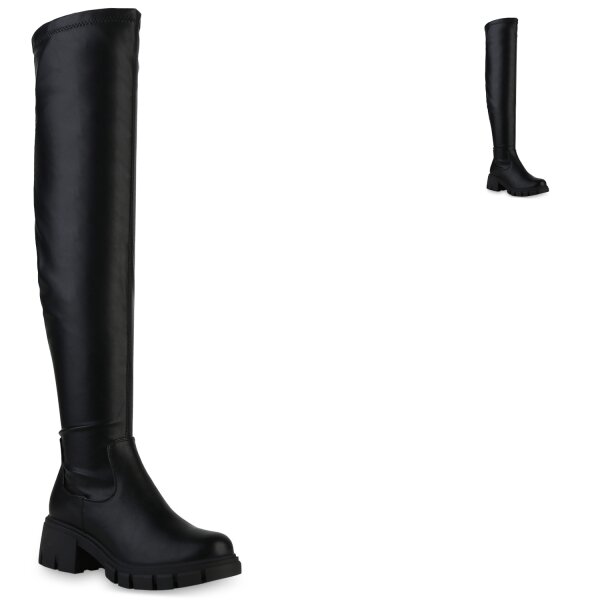Stiefelparadies Damen Overknees In Schwarz