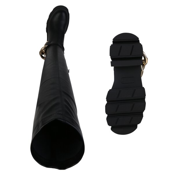 Stiefelparadies Damen Overknees In Schwarz