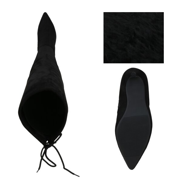 Stiefelparadies Damen Overknees In Schwarz