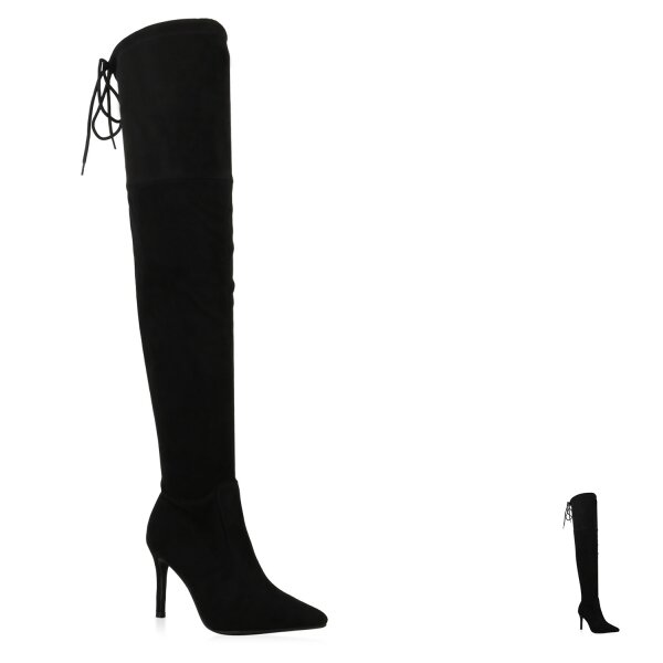 Stiefelparadies Damen Overknees In Schwarz