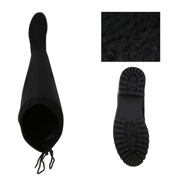 Stiefelparadies Damen Overknees In Schwarz