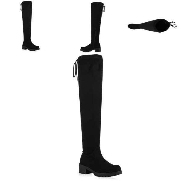 Stiefelparadies Damen Overknees In Schwarz