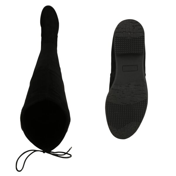 Stiefelparadies Damen Overknees In Schwarz