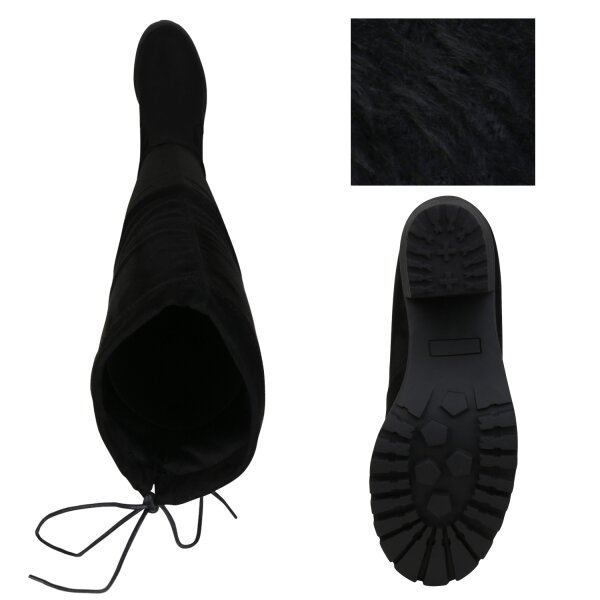 Stiefelparadies Damen Overknees In Schwarz