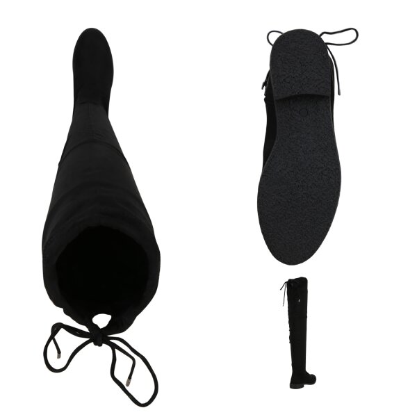 Stiefelparadies Damen Overknees In Schwarz