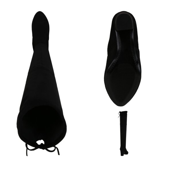 Stiefelparadies Damen Overknees In Schwarz