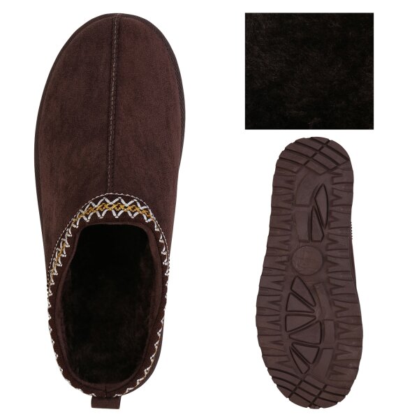 Stiefelparadies Damen Pantoffeln In Braun