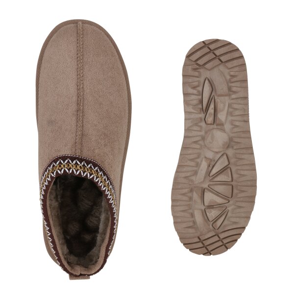 Stiefelparadies Damen Pantoffeln In Grau