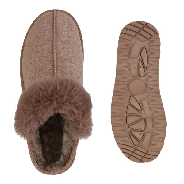 Stiefelparadies Damen Pantoffeln In Khaki