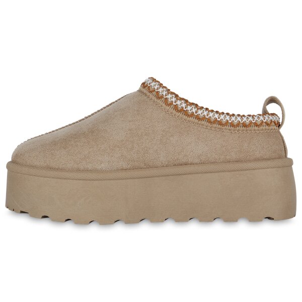 Stiefelparadies Damen Pantoffeln in Khaki