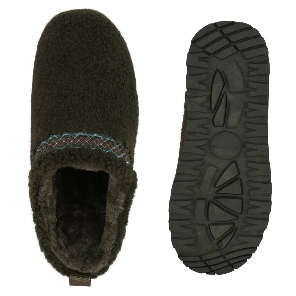 Stiefelparadies Damen Pantoffeln In Olivgrün