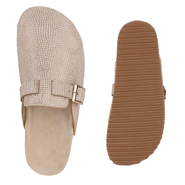 Stiefelparadies Damen Pantoffeln In Rose Gold