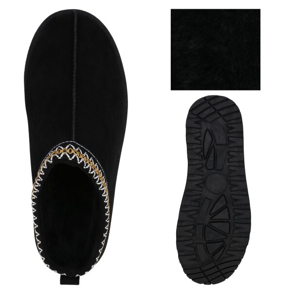 Stiefelparadies Damen Pantoffeln In Schwarz
