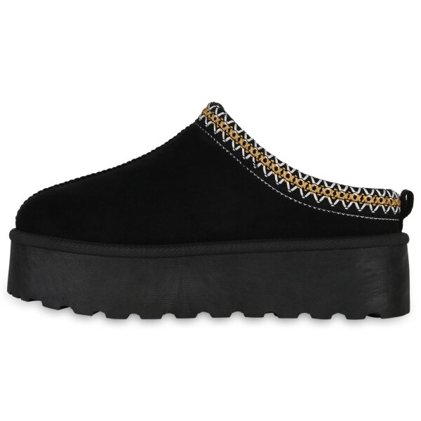 Stiefelparadies Damen Pantoffeln in Schwarz