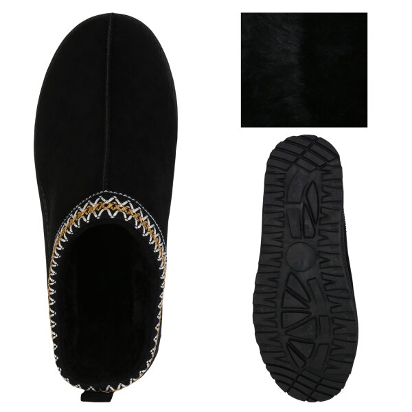 Stiefelparadies Damen Pantoffeln In Schwarz