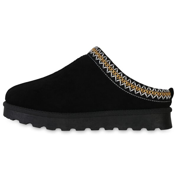 Stiefelparadies Damen Pantoffeln in Schwarz