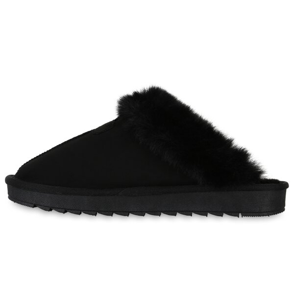 Stiefelparadies Damen Pantoffeln in Schwarz
